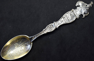 Antique Pikes Peak Signal Station Rodeo Lone Prospector Sterling Silver Spoon