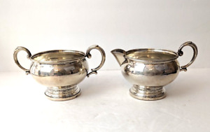 Sterling Silver Columbia Weighted Creamer And Sugar Bowl Set Floral Design 208 G