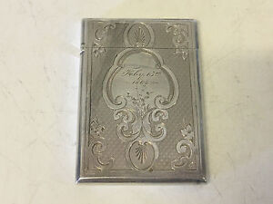 Antique Gorham Sterling Silver Card Case Dated 1864 W W Monogram