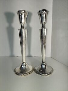 Weighted Sterling Silver Candle Sticks 10 1 2 Tall Vintage