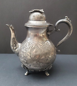 Antique English Steinhart Co Birmingham Silverplated Teapot Early C20th Damage