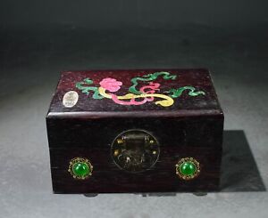 Treasured Ebony Gemstone Inlaid Shell Jewelry Box