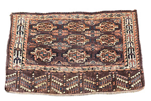1850 S Rare Antique Turkoman Tribal Collector S Piece Yomud Mafrash Bag Face Rug