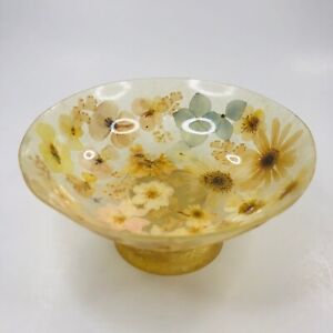 Preserved Wildflowers In Lucite Pedestal Dish One Of A Kind