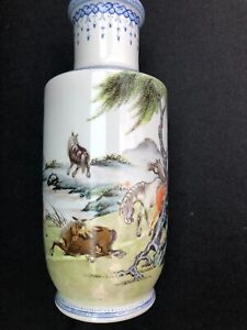 Chinese Republic Porcelain Horse Vase C1960