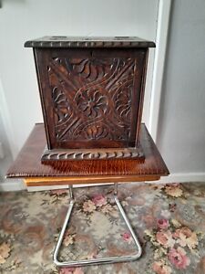 Vintage Heavily Carved Smokers Cabinet Jewellery Box