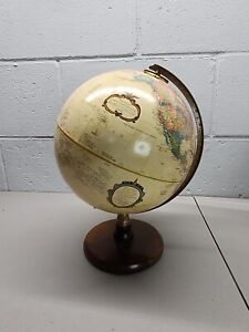 Vintage Replogle 9 Inch World Classic Series Globe On Wood Base