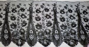 Black Mourning Funeral Trim Edging Vintage Antique Victorian Chantilly Lace 8 