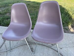 Pair Of Herman Miller Fiberglass Eames Shell Chairs Nl