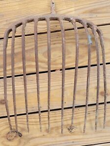 10 Tine Hay Pitch Fork Garden Farm Vintage Antique Decor Country Rustic Tool