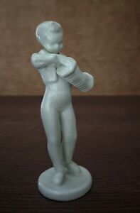 Antique Porcelain Figurine Boy Accordion Accordeon Akkordeon Acorde N Harmonica