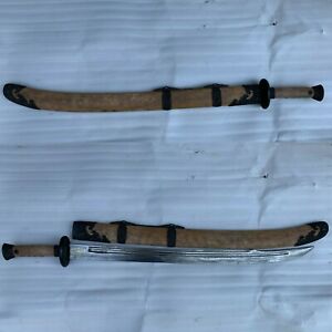 Collectable Handmade Qing Dao Sword Signed Sharp Old Blade Fishskin Saya
