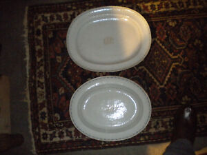 Superb Pair 18th Cent Chinese Export Platters Townsend Family Newport Ri