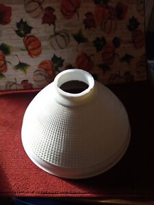 Vtg White Milk Glass Torchiere Floor Lamp Diffuser Shade Waffle Pattern Cone