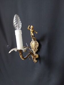 Vintage Antique French Brass Light Sconce Wall Light