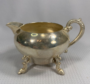 Birmingham Silver Company Antique Creamer Silver On Copper Vintage Bsc Footed
