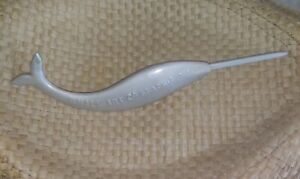 Whale Shape Silvertone Antique Embroidery Needle Punch Made By Whale Art Co 
