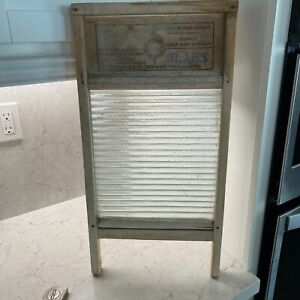 Vintage Glass Wood Saves Soap And Energy Self Cleansing Laundry Washboard