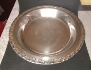 Wm Rogers 760 Vintage Round 10 5x 1 5 Silver Footed Serving Plate Platter Tray
