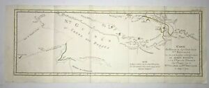 Papua New Guinea 1774 Travel Of Cook Large Antique Engraved Map Xviiie Century