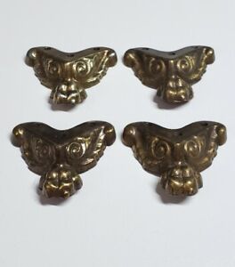Vintage Brass Furniture Feet Paws Ornate Hardware Set Of 4 Small Mid Century