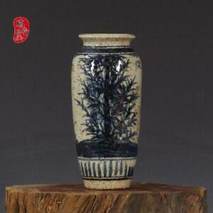Blue And White Porcelain Yuan Dynasty Marked Handpainted Bamboo Wax Vase 6 5 