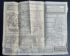 Original 18th Century British Bible Map Of The Levant Greece Mediterranean