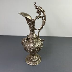 Antique Victorian Silver Gilded Vase Pitcher Jug 19 
