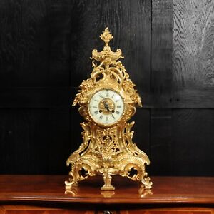 Large Louis Xv Antique French Gilt Bronze Clock