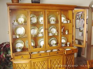 Drexel Vintage Dining Set Lighted Cabinet Combo Meridian And Almeria