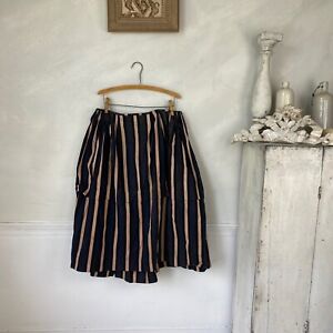 Antique Striped Work Skirt 1850s French Workwear Chore Skirt Wool Work Wear