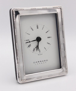 Fabulous Working Garrard Mantle Alarm Clock Sterling Silver London 1996