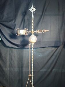 Antique Lightning Rod With Glass Ball Weathervane Star Burst Top 58 1 2 Tall