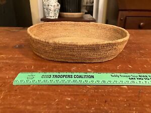 Native American Weave Oval Basket Bowl Tray Approx 10 1 2 X 9 Antique Woven