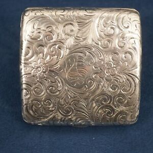 Vintage Sterling Silver Box Engraved Cigarette Case Free Shipping Usa