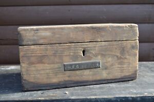 Small Vintage Wooden Toy Tool Jewellery Box Royal Navy Ditty Box