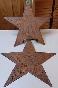 2 Primitive Metal Barn Star Cutouts 12 Stars Craft Prim Shapes Old Looking
