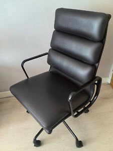 2001 Herman Miller Eames Soft Pad Executive Desk Chair In Dark Brown Leather