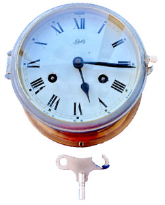 Vintage German Marine Clock Schatz For Repair Or Parts With Key