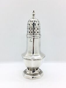 Vintage Solid Sterling Silver Sugar Caster Shaker Muffineer 18cm Tall 121g
