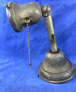 Antique Brass Wall Light Fixture W Working Pull Chain