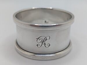 Antique English Sterling Silver Napkin Ring S R Initial Engraving Dated 1917