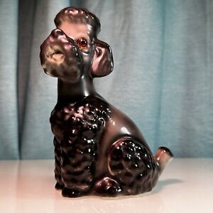 Antique Porcelain Figurine Poodle Perfume Tv Lamp W Glass Eyes Newly Rewired