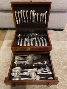 Williamsburg Shell By Stieff Sterling Silver Dinner Flatware Set Service 74 Pcs