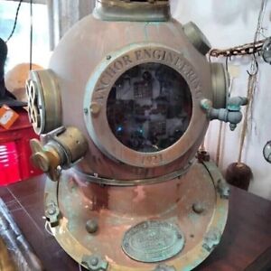 Antique Diving Mark Us Navy V Vintage Morse Anchor Engineering Scuba Helmet