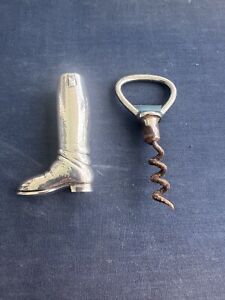 American Antique Sterling Silver Boot Corkscrew