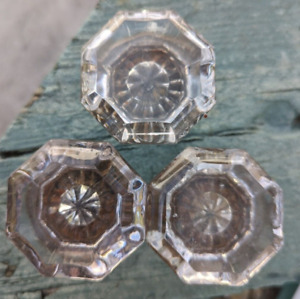 Vintage Clear Glass Door Knobs Only Rustic Or Farmhouse D Cor Lot Of 3