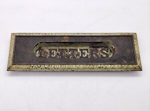 Vintage Letter Mail Slot Spring Door Cast Iron Reclaimed Salvage