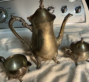 Vintage Leonard Silver Plate Tea Coffee Set 4 Pieces Total