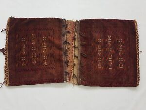 Antique Handmade Turkish Oriental Wool Salt Saddle Bag Woven Rug 99x50cm